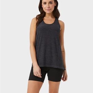 WOMEN'S COOL RACERBACK TANK - BLACK SPACE DYE / S